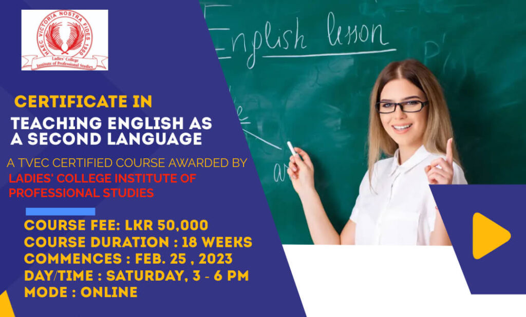 Cert in Teaching English as a Second Language